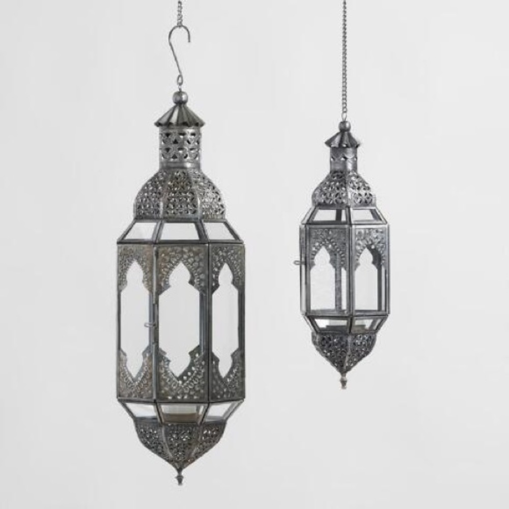 Set of 2: World market tea light lanterns